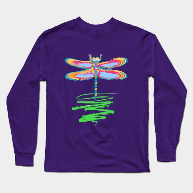 Dragonfly Long Sleeve T-Shirt by evisionarts